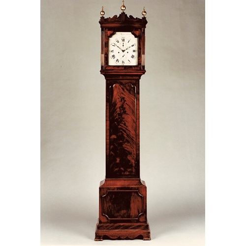 ANTIQUE GEORGE III MAHOGANY LONGCASE CLOCK BY SAMUEL HUNTER OF ISLINGTON LONDON